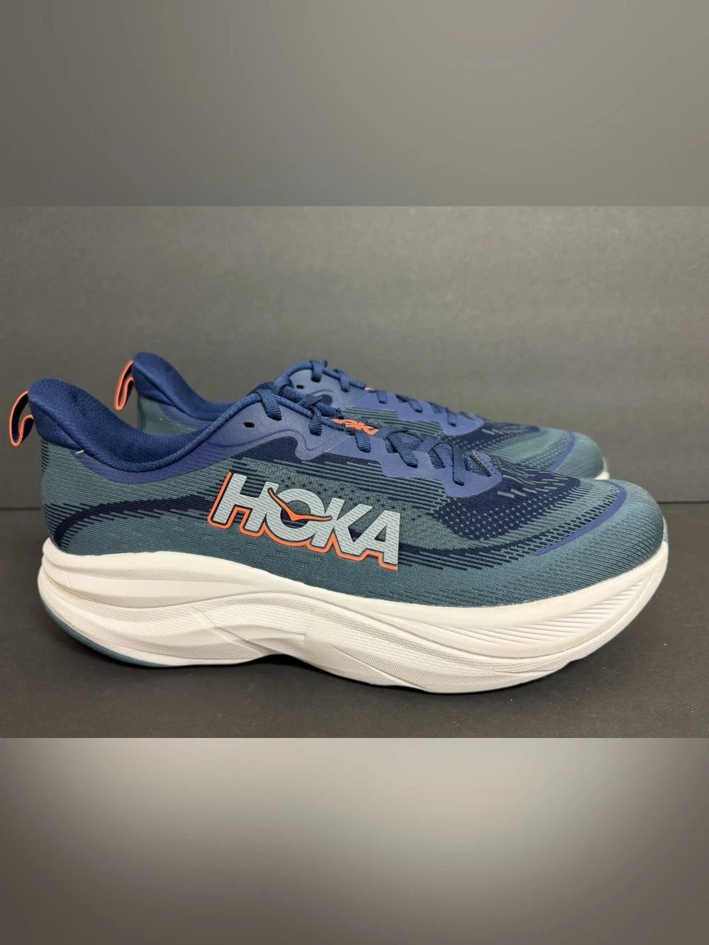 Hoka One One Skyflow Shoes Mens 13 2E Wide Varsity Navy Running BARELY WORN